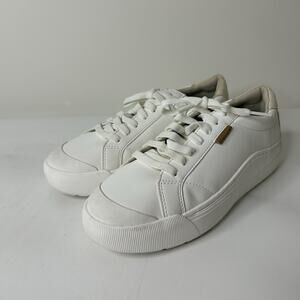 Dr. Scholl's Womens 7 M Time Off Sneaker White Faux Leather Platform Comfort